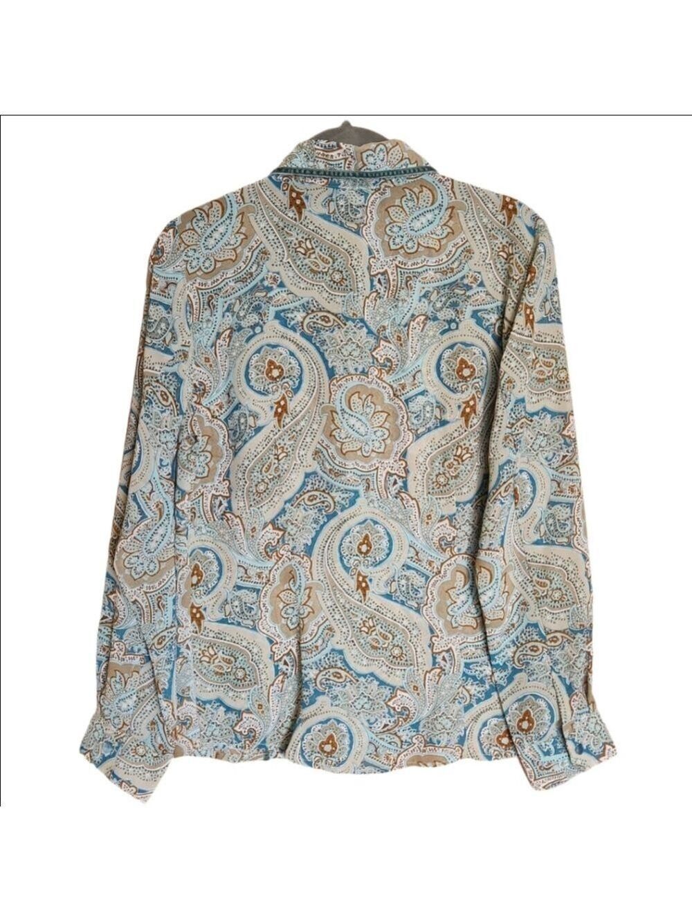 VINTAGE 90s BOHO WESTERN LEMONGRASS STUDIO PAISLY PRINT TOP BLOUSE SMALL - Picture 8 of 9